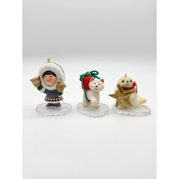 Hallmark Keepsake Miniature Ornament Little Frosty Little Seal Little Husky 1990 - Picture 3 of 5